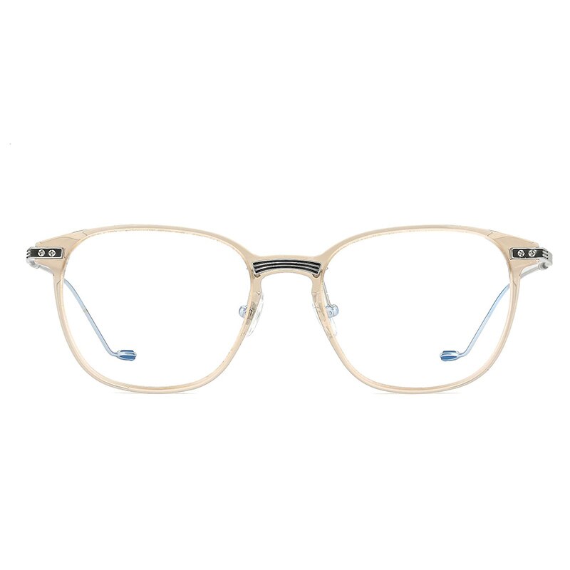 Aissuarvey Titanium Acetate Plated Full Horn Rim Square Frame Unisex Eyeglasses Frame Aissuarvey Eyeglasses Khaki CN 