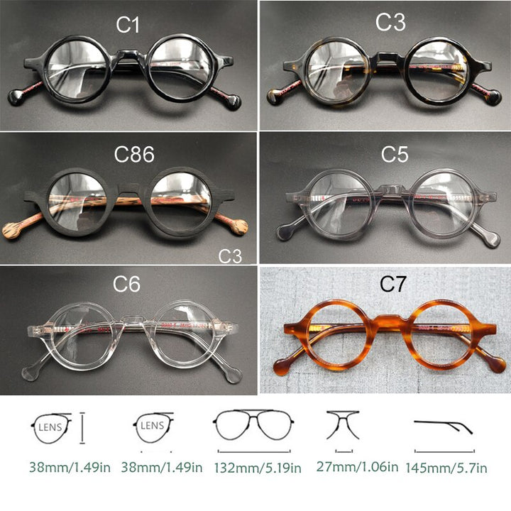Unisex Retro Round Reading Glasses Acetate Frame Reading Glasses Yujo   