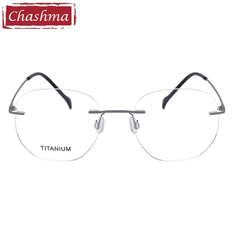 Unisex Round Rimless Titanium Frame Eyeglasses 5010 Rimless Chashma   