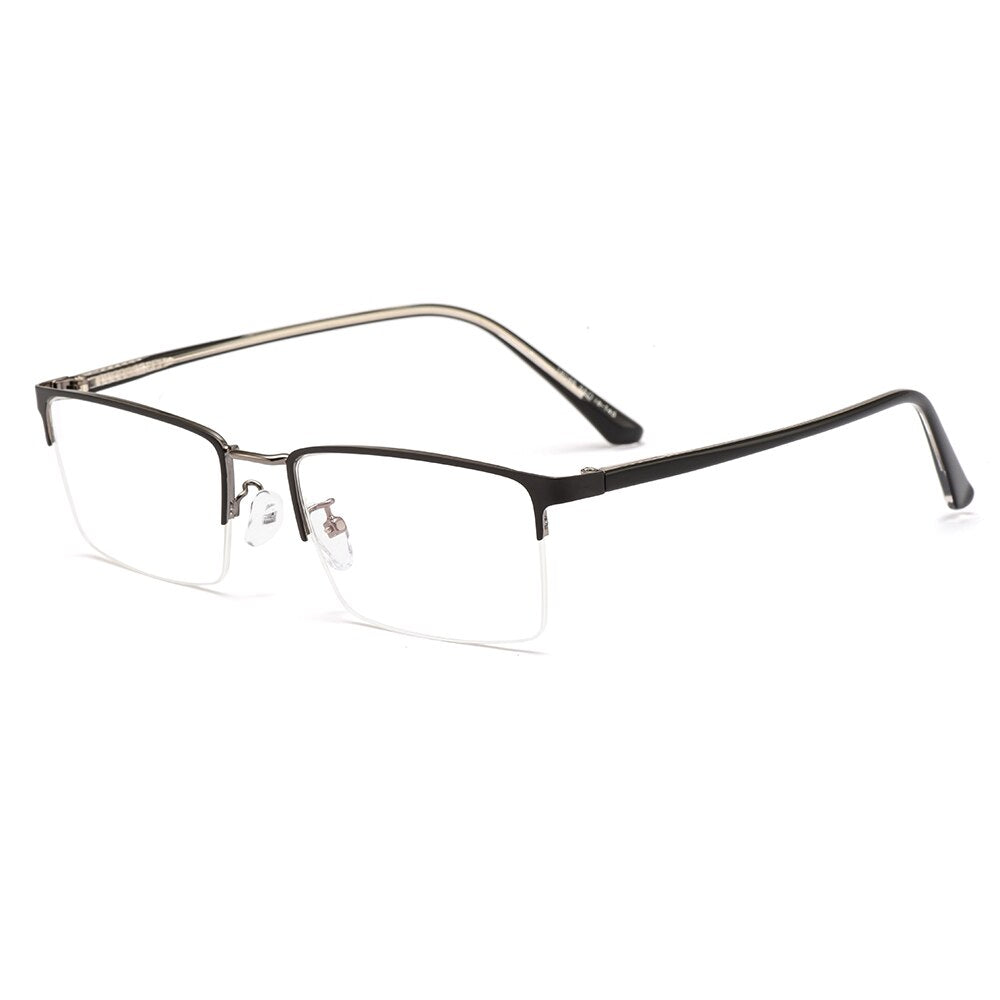 Men's Eyeglasses Semi Rim Metal Alloy Acetate Frame M18046 Semi Rim Gmei Optical C12  