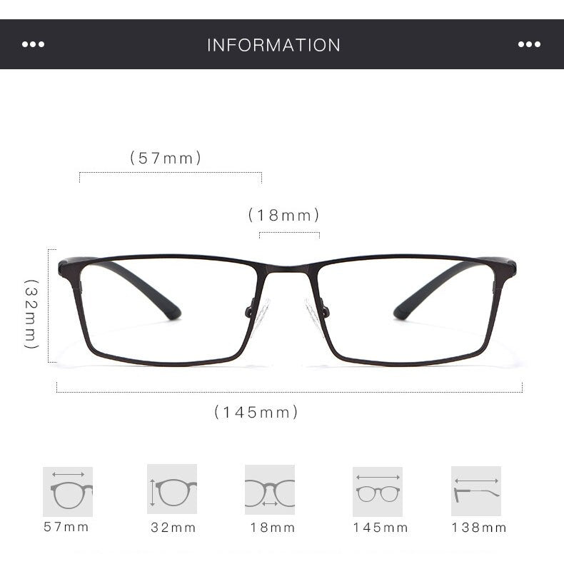 Hotochki Men's Full Rim Alloy Frame Eyeglasses 8835 Full Rim Hotochki   