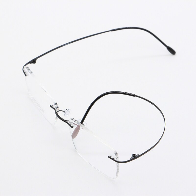 Unisex Rimless Titanium Frame Eyeglasses Customizable Lenses 9005 Rimless Bclear   