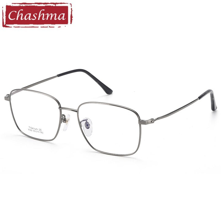 Unisex Oval Full Rim Titanium Frame Eyeglasses 8382 Full Rim Chashma Gray  