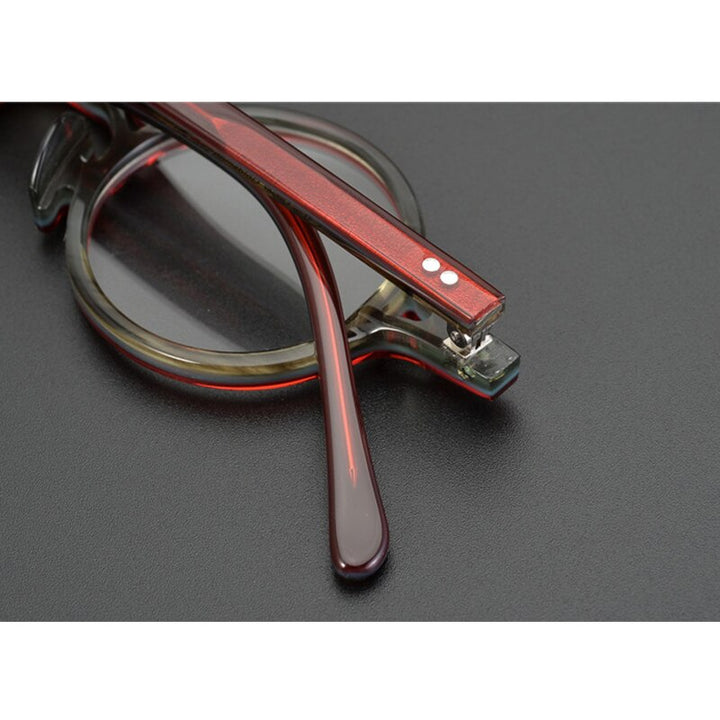 Gatenac Unisex Full Rim Round Acetate Handcrafted Frame Eyeglasses Gxyj08 Full Rim Gatenac   