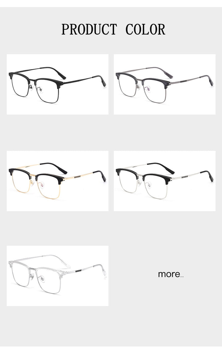 Yimaruili Men's Full Rim Square β Titanium Frame Eyeglasses 2312YJ Full Rim Yimaruili Eyeglasses   