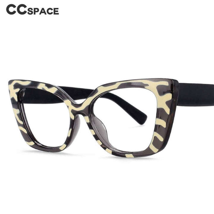 CCSpace Unisex Full Rim Rectangle Cat Eye Resin Frame Eyeglasses 54032 Full Rim CCspace   