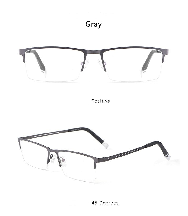 Yimaruili Unisex Semi Rim Alloy Frame Eyeglasses P8825 Semi Rim Yimaruili Eyeglasses   