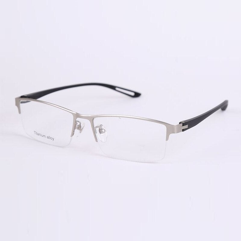 Oveliness Men's Semi Rim Square Alloy Eyeglasses 9029 Semi Rim Oveliness silver  