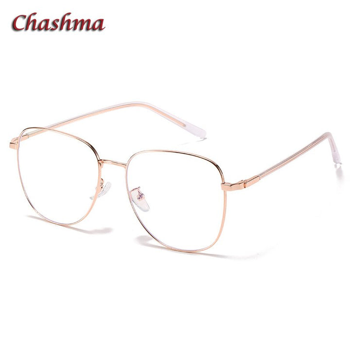 Chashma Ochki Unisex Large Round Square  Stainless Steel Eyeglasses 7214 Frame Chashma Ochki Gold  