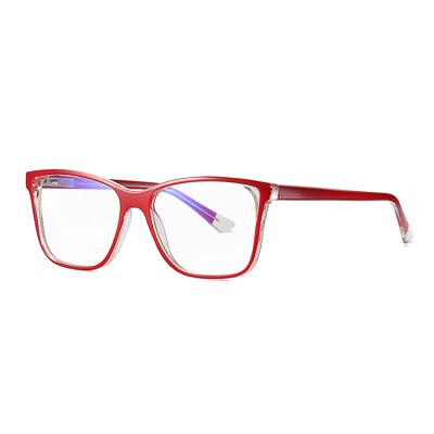 Ralferty Women's Eyeglasses Anti Blue Light Square D3507 Anti Blue Ralferty C208 Red  