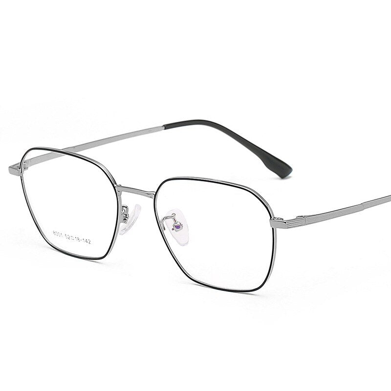 Hotony Unisex Full Rim Square Alloy Frame Eyeglasses 8001 Full Rim Hotony black grey  