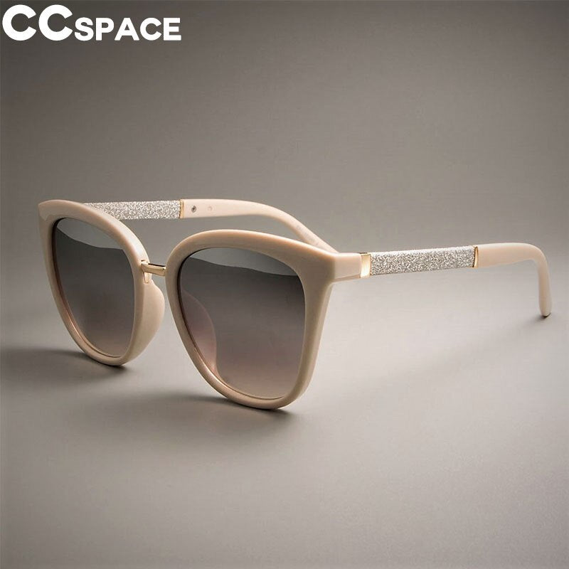 CCSpace Women's Full Rim Square Cat Eye Resin Frame Eyeglasses 45074 Full Rim CCspace C5 beige white  