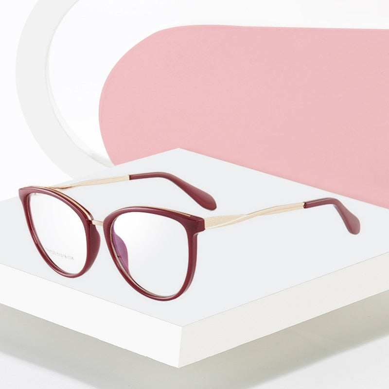 Hotony Women's Full Rim TR 90 Resin Round Frame Eyeglasses 7005 Full Rim Hotony   