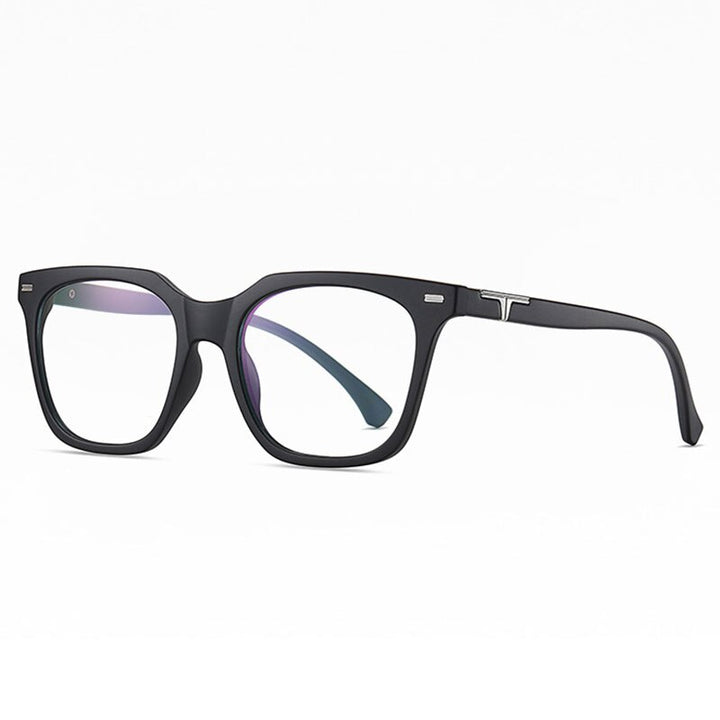 Hotochki Unisex Full Rim Big Square Tr 90 Eyeglasses St6915 Full Rim Hotochki Matte Black C33-P81  
