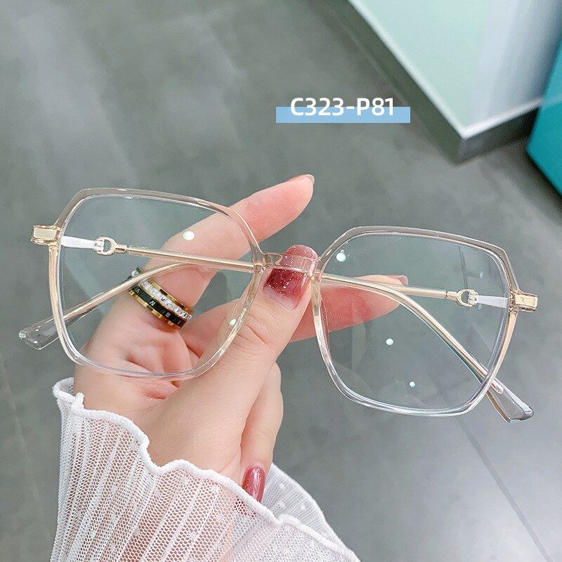 Hotony Women's Full Rim TR 90 Resin Square Frame Eyeglasses Lk303 Full Rim Hotony C323-P81  