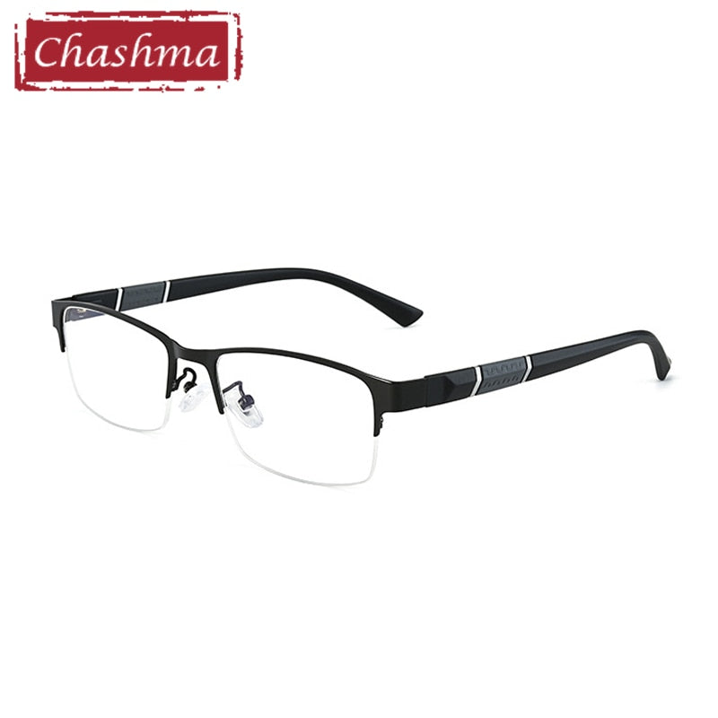 Chashma Ottica Men's Semi Rim Stainless Steel Eyeglasses 961 Semi Rim Chashma Ottica Black  