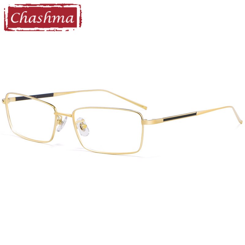 Men's Eyeglasses Pure Titanium 10109 Frame Chashma Gold  
