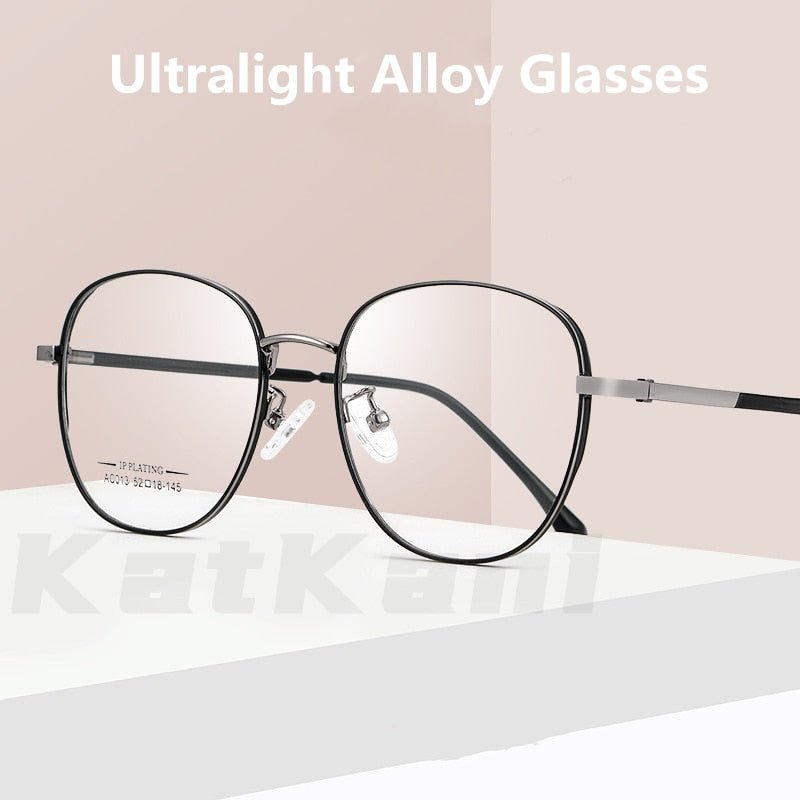 KatKani Unisex Full Rim Round IP Plated Alloy Frame Eyeglasses Ac013 Full Rim KatKani Eyeglasses   