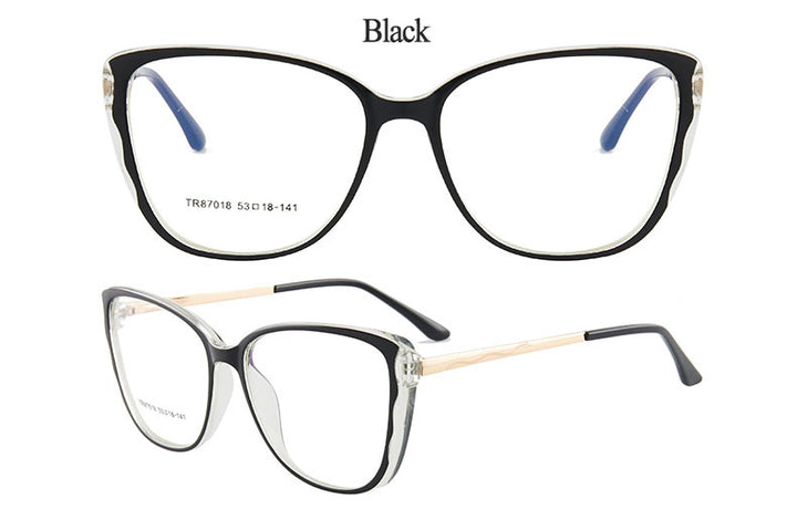 Hotony Women's Full Rim TR 90 Resin Cat Eye Frame Eyeglasses 7018 Full Rim Hotony   
