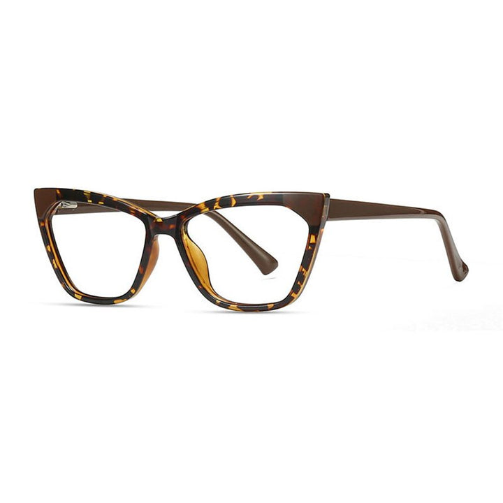 Hotony Women's Full Rim Cat Eye TR 90 Frame Eyeglasses 2040 Full Rim Hotony Leopard  