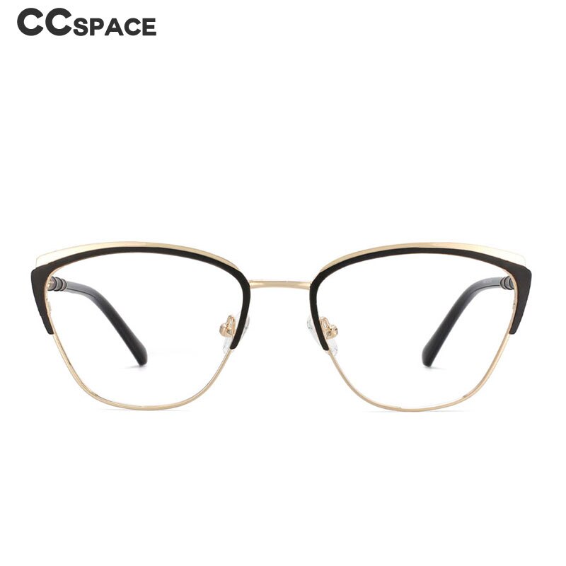 CCSpace Women's Full Rim Square Cat Eye Alloy Frame Eyeglasses 53867 Full Rim CCspace   