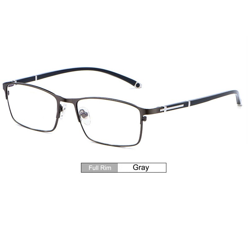 Unisex Eyeglasses Alloy Full Rim Styles And Half Rim Frame P9211 Semi Rim Gmei Optical Full-Rim-Gray  