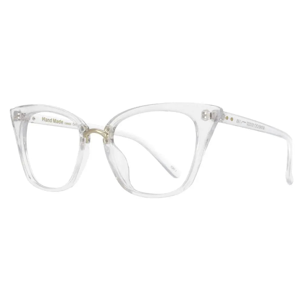 CCspace Women's Full Rim Square Cat Eye Tr 90 Titanium Frame Eyeglasses 47959 - Transparent
