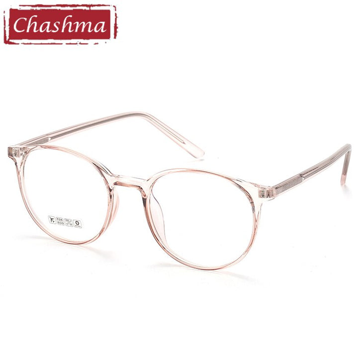 Unisex Round TR-90 Full Rim Frame Eyeglasses 8243 Full Rim Chashma Transparent Pink  
