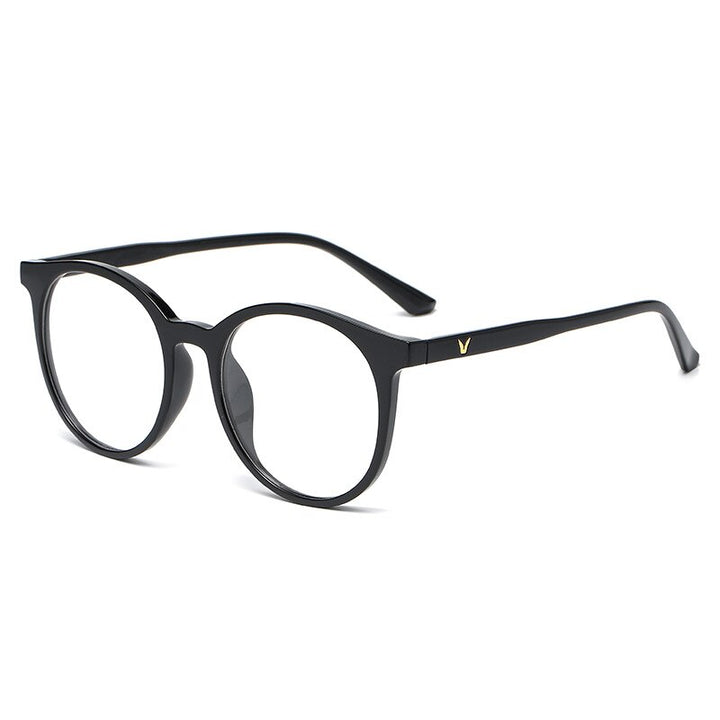 KatKani Unisex Full Rim Round Acetate Frame Eyeglasses K17128 Full Rim KatKani Eyeglasses Matte Black  