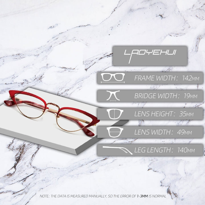 Laoyehui Women's Eyeglasses Small Cat Eye Alloy Frame 9015 Frame Laoyehui   