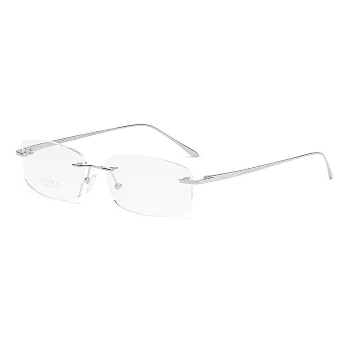 Zirosat 9037 Unisex Eyeglasses Pure Titanium Rimless Rimless Zirosat silver  