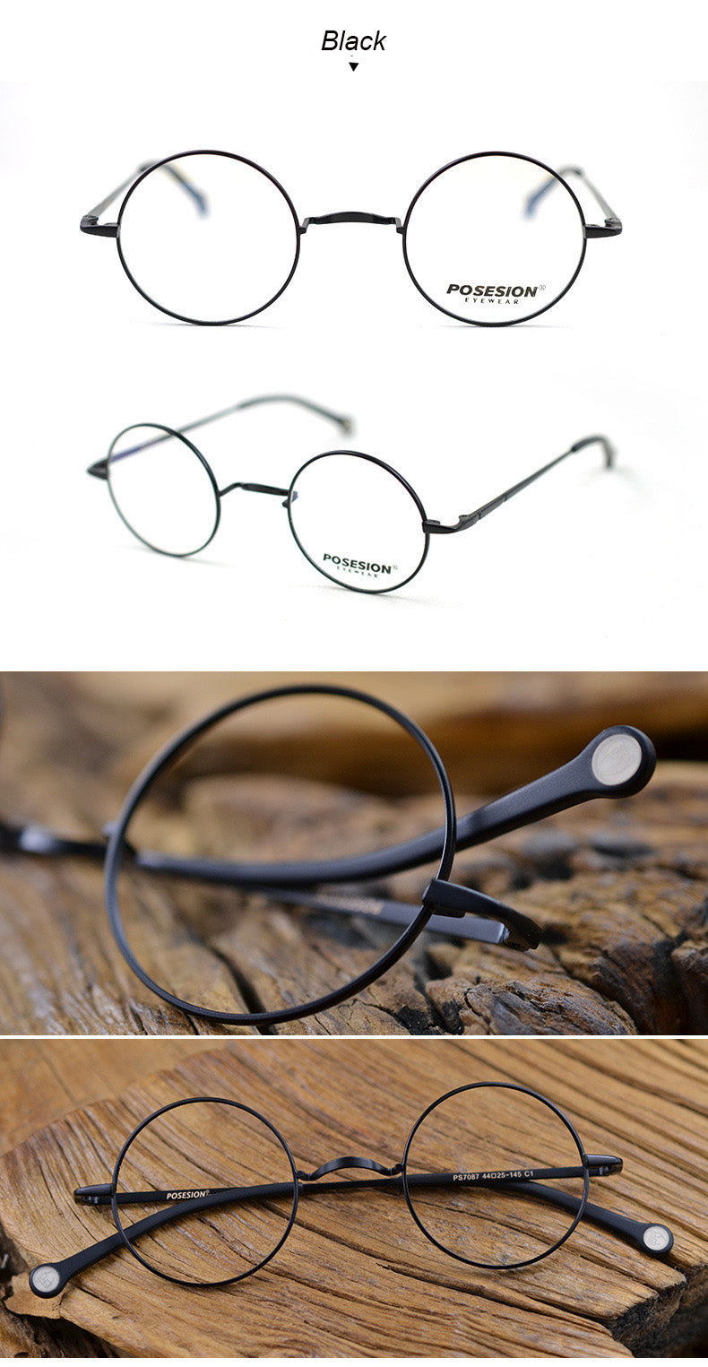 Hdcrafter Unisex Full Rim Round Alloy Frame Eyeglasses Ps7087 Full Rim Hdcrafter Eyeglasses   