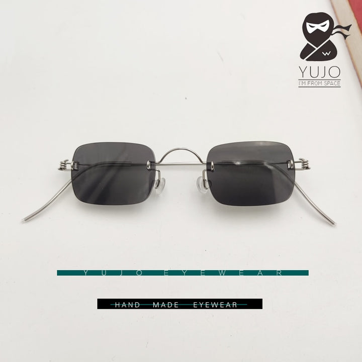 Unisex Handcrafted Square Eyeglasses Rimless Sunglasses Sunglasses Yujo C2 China 