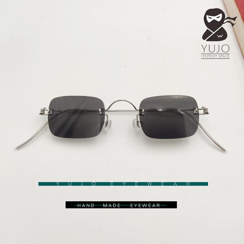 Yujo Unisex Square Stainless Steel Rimless Sunglasses Y021 Sunglasses Yujo C2 China 