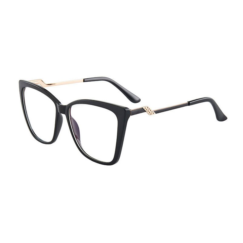 Hotony Women's Full Rim TR 90 Resin Square Cat Eye Frame Eyeglasses 7049 Full Rim Hotony black  