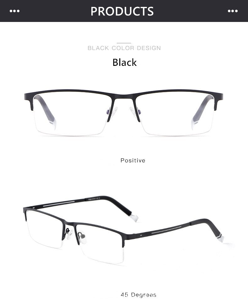 Yimaruili Unisex Semi Rim Alloy Frame Eyeglasses P8825 Semi Rim Yimaruili Eyeglasses   