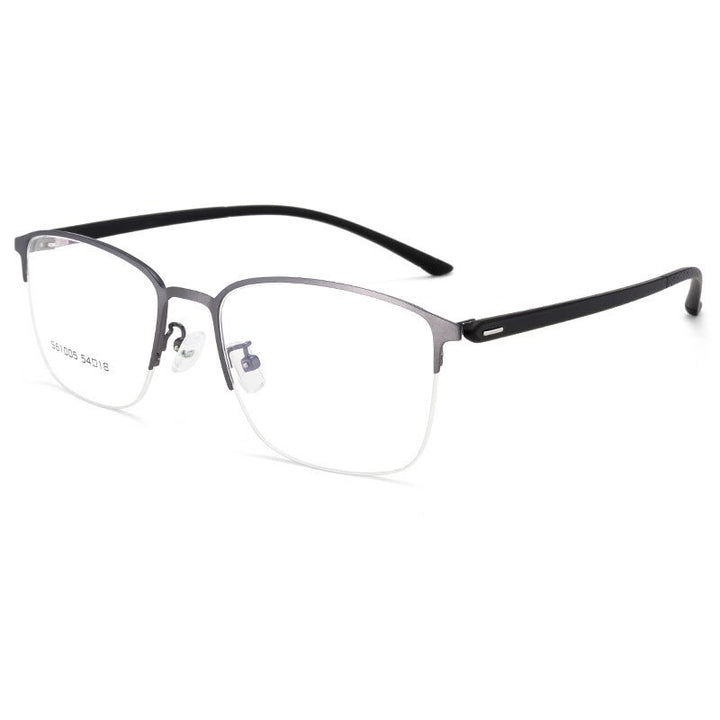 Hotochki Men's Semi Rim Browline Alloy Frame Eyeglasses 61005 Semi Rim Hotochki gray  