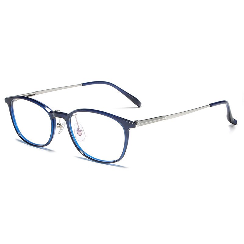 Aissuarvey Oval Titanium Acetate Full Rim Frame Eyeglasses Unisex Full Rim Aissuarvey Eyeglasses Blue  
