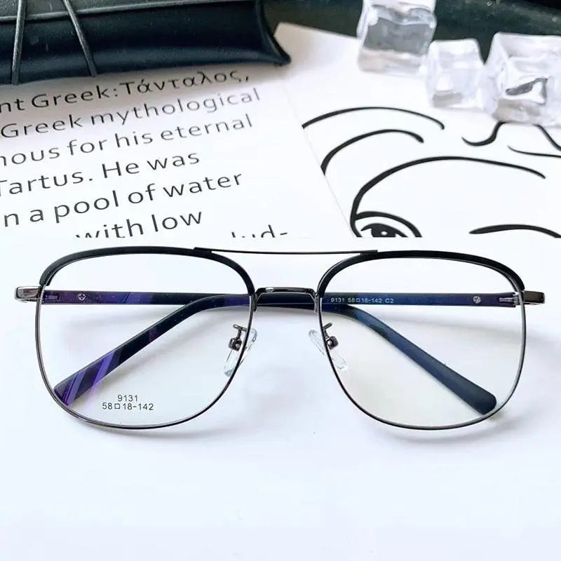 Double Bridge Square Frame Eyeglasses – FuzWeb