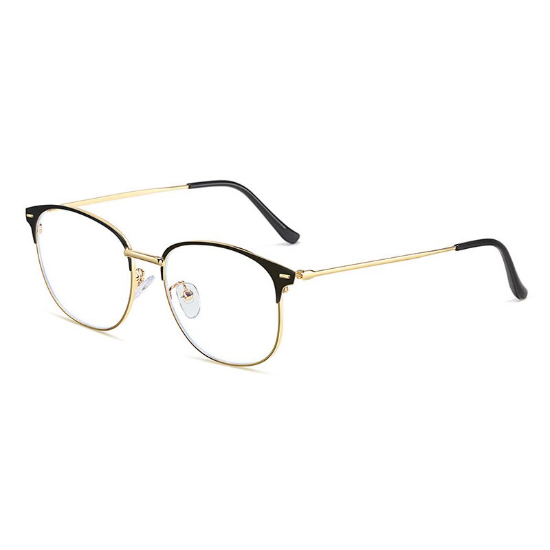 Handoer Unisex Full Rim Round Square Alloy Eyeglasses 5552 Full Rim Handoer BLACK GOLD  