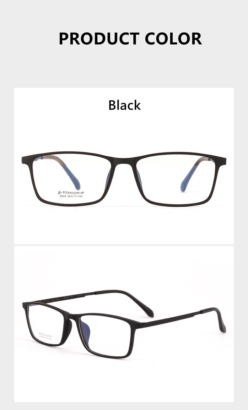 Yimaruili Men's Full Rim TR 90 Resin β Titanium Frame Eyeglasses 8809X Full Rim Yimaruili Eyeglasses   