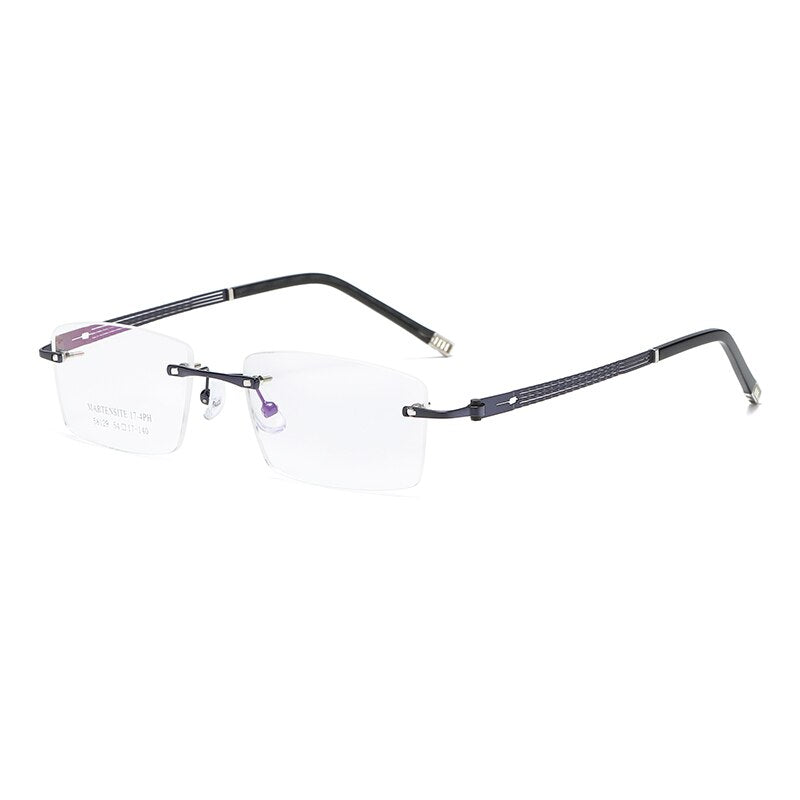 Zirosat 58129 Unisex Eyeglasses Square Rimless Rimless Zirosat black  
