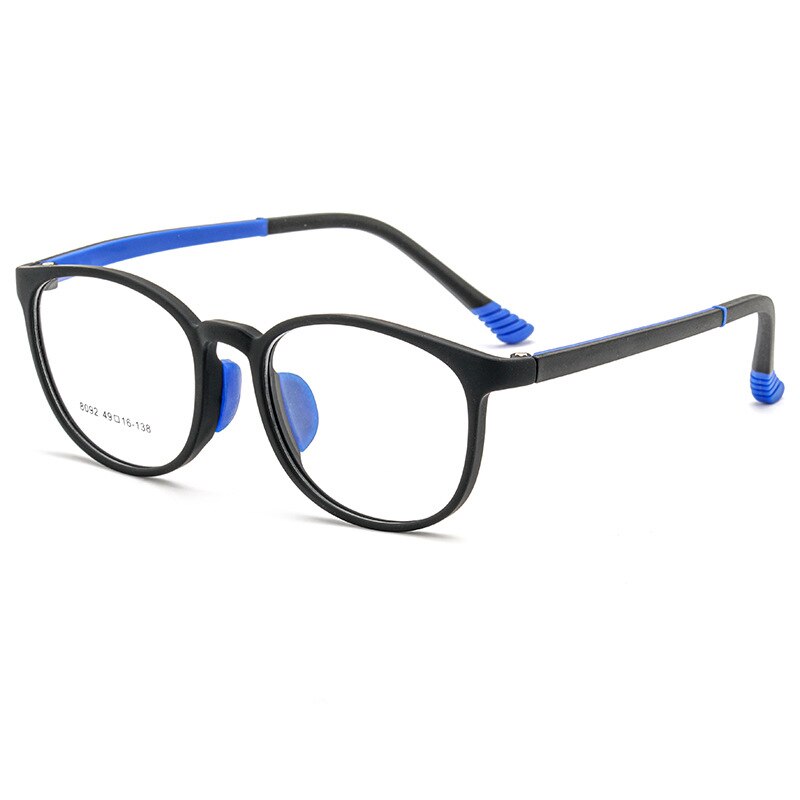 Aissuarvey Children's Tr90 Small Round Full Rim Frame Unisex Eyeglasses 8092 Full Rim Aissuarvey Eyeglasses Black blue  
