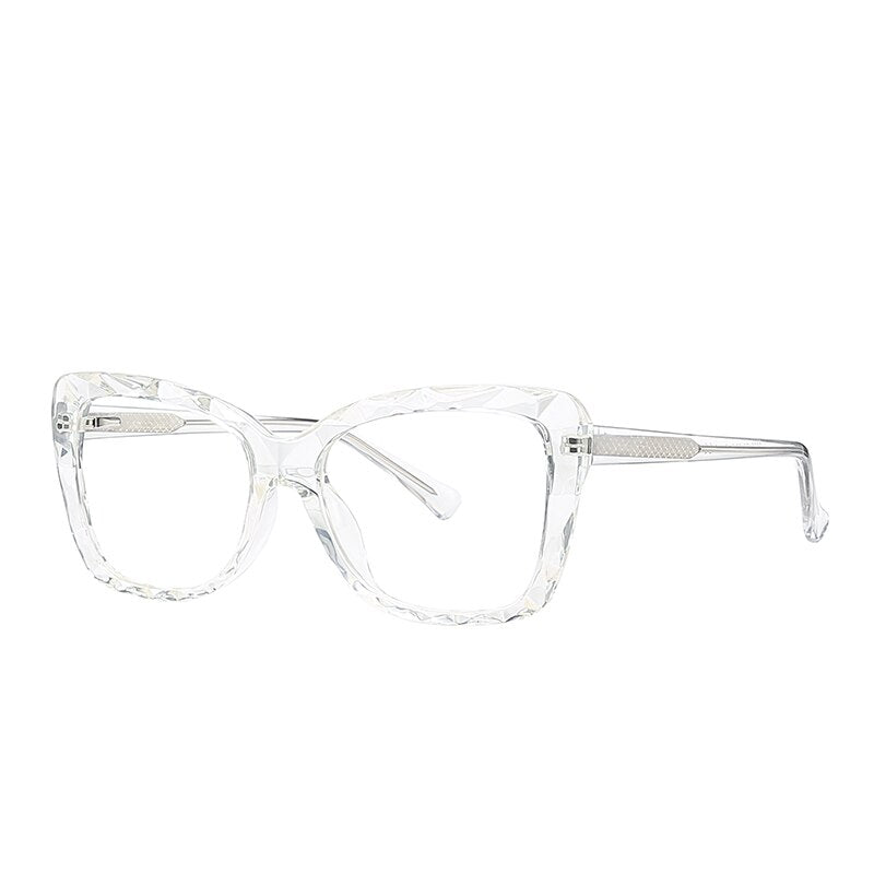 Women's Eyeglasses Cat Eye Acrylic Tr90 Cp Transparent Frame 2009 Frame Gmei Optical C3  