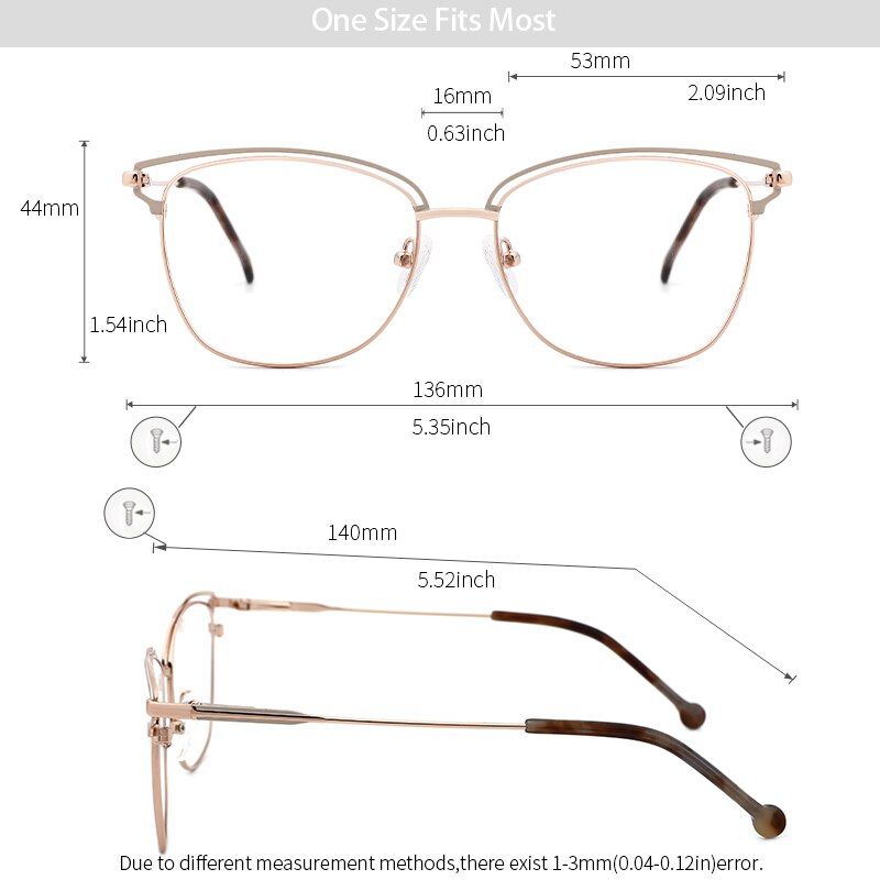 Kansept Women's Full Rim Square Stainless Steel Frame Eyeglasses Mg3395 Full Rim Kansept   
