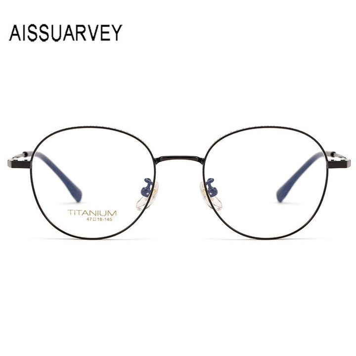 Aissuarvey Round Full Titanium Rim Frame Unisex Eyeglasses Full Rim Aissuarvey Eyeglasses   