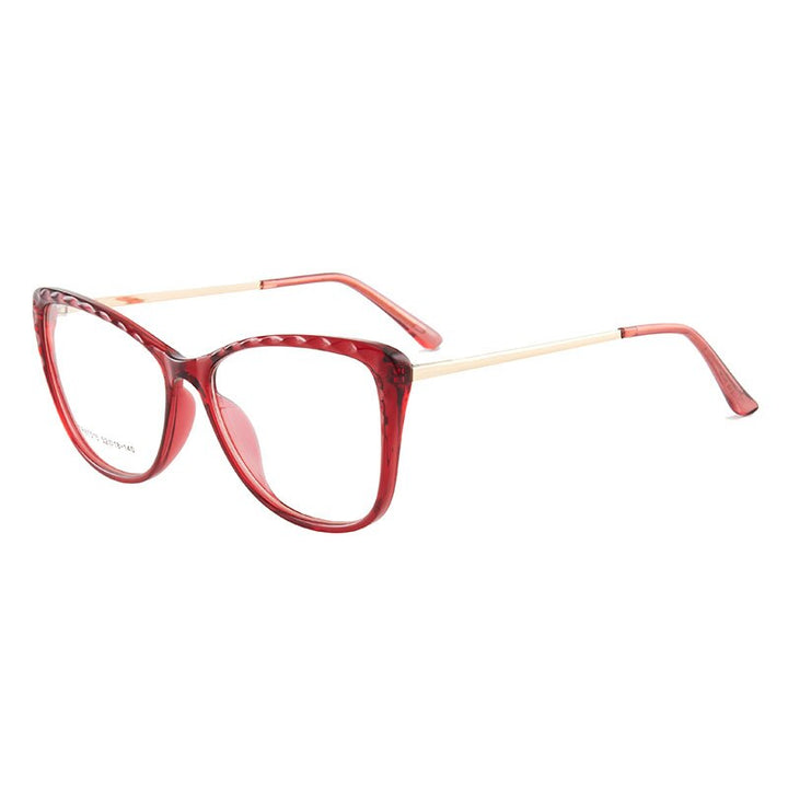 Hotony Women's Full Rim TR 90 Resin Cat Eye Frame Eyeglasses 7015 Full Rim Hotony Red  