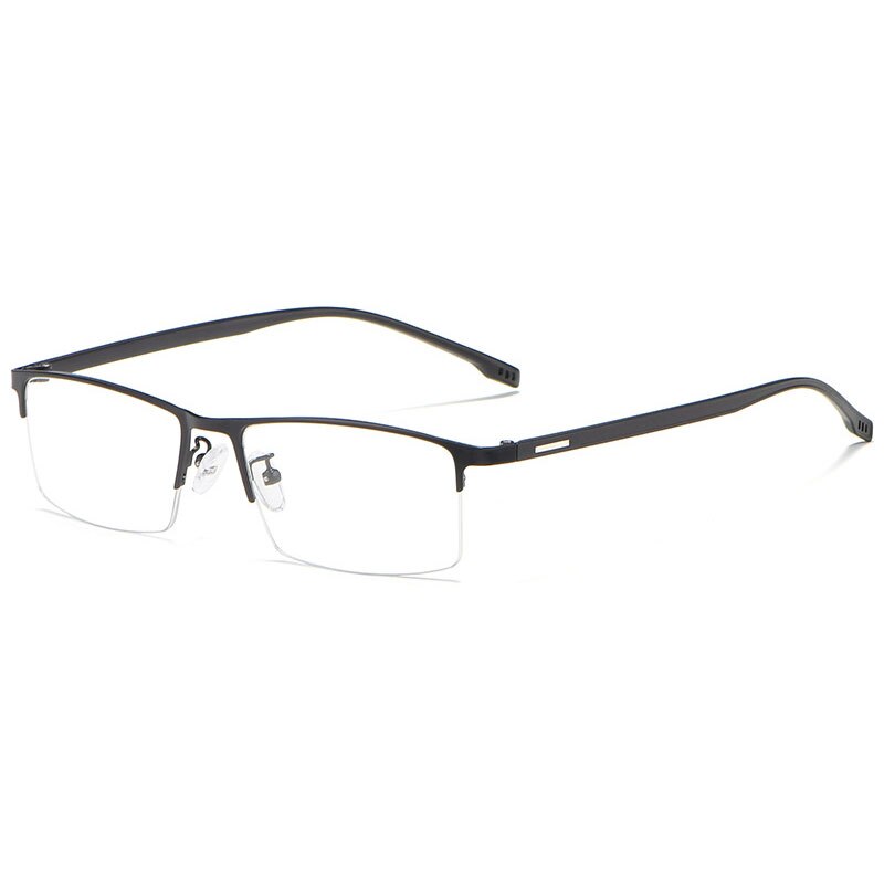 Hotochki Men's Semi Rim Rectangular Alloy Frame Eyeglasses 9102 Semi Rim Hotochki black  