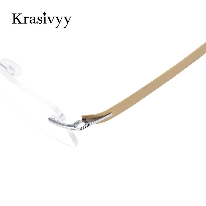 Krasivyy Men's Rimless Square Screwless Titanium  Eyeglasses Kr5017 Rimless Krasivyy   