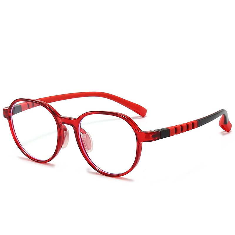 Oveliness Unisex Children's Full Rim Round Square Tr 90 Titanium Eyeglasses Trd110 Full Rim Oveliness c2 red  